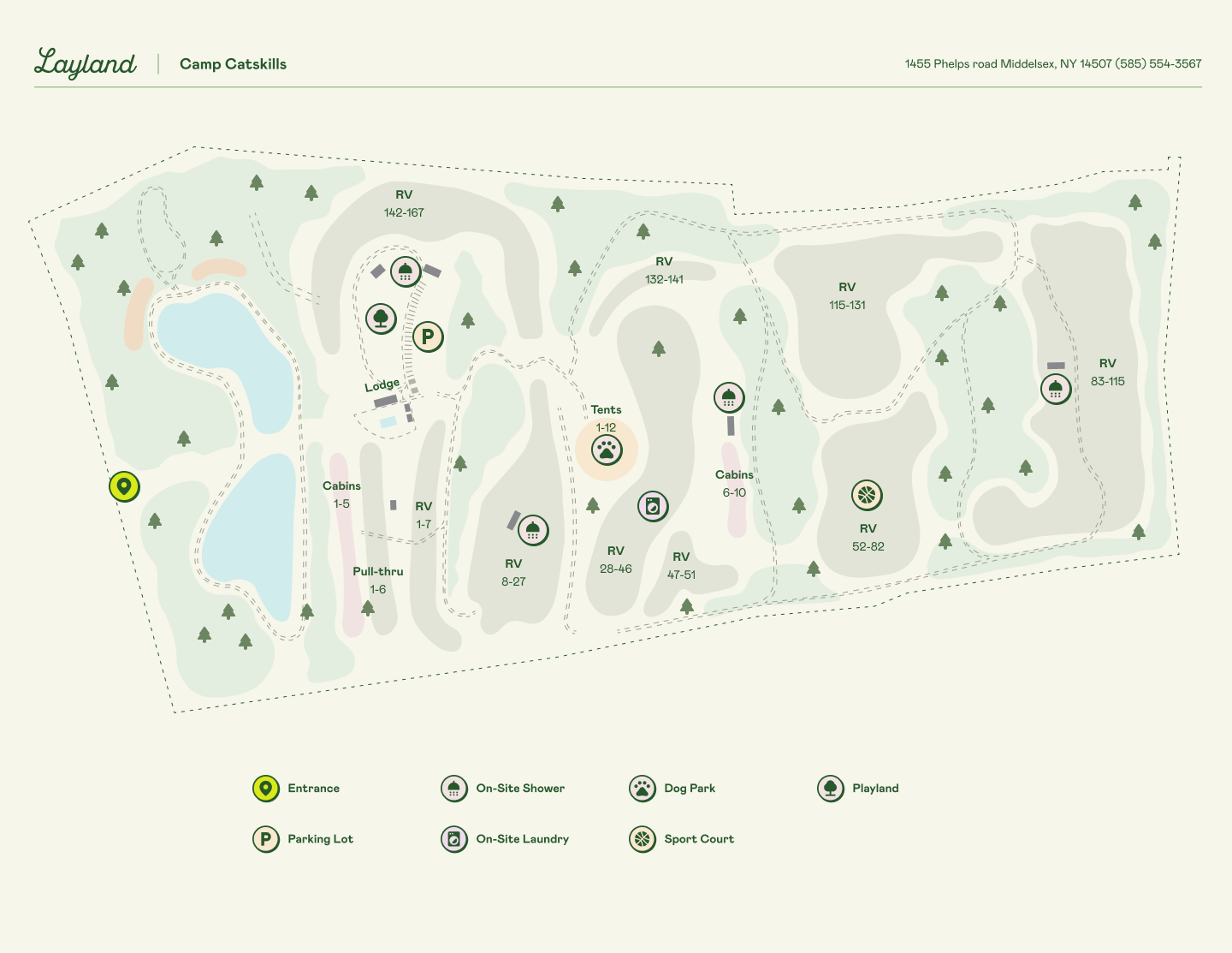 Camp Catskills Park Map
